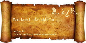 Mattoni Ádám névjegykártya
